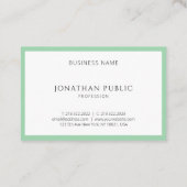Moderne, elegante, grüne, einfache Vorlage Visitenkarte (Rückseite)