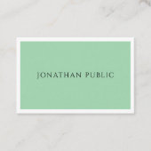 Moderne, elegante, grüne, einfache Vorlage Visitenkarte (Vorderseite)