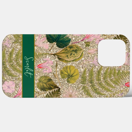 Moderne, elegante grüne Frühlingsprobe Blätter und Case-Mate iPhone Hülle (Rückseite (Horizontal))