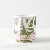 Moderne, elegante grüne Frühlingssonne Blätter und Kaffeetasse (Mittel)