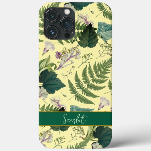 Moderne, elegante grüne Frühlingsstifte und Blätte Case-Mate iPhone Hülle (Rückseite)