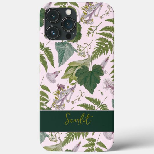 Moderne, elegante grüne Frühlingsstifte und Blätte Case-Mate iPhone Hülle (Rückseite)