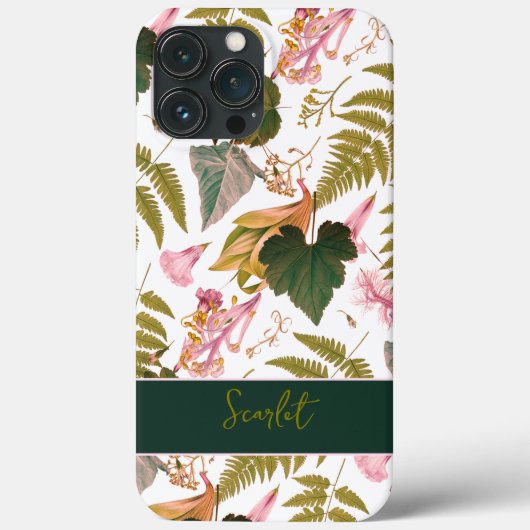 Moderne, elegante grüne Frühlingsstifte und Blätte Case-Mate iPhone Hülle (Rückseite)