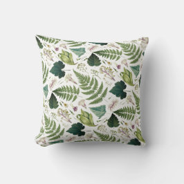 Moderne, elegante grüne Frühlingsstifte und Blätte Kissen