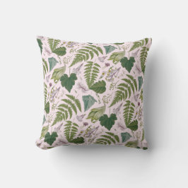 Moderne, elegante grüne Frühlingsstifte und Blätte Kissen