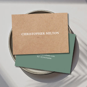 Moderne elegante grüne gedruckte Kraftpapier-Berat Visitenkarte