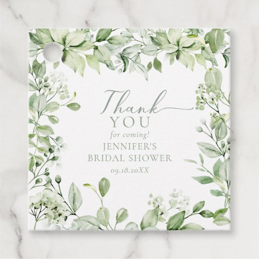 Moderne Elegante Grüne gefaltet Danke Geschenkanhänger (Vorderseite)