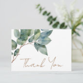 Moderne, elegante, grüne Goldeukalyptus Karte (Stehend Vorderseite)