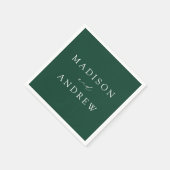 Moderne Elegante Grüne Hochzeit Serviette (Ecke)