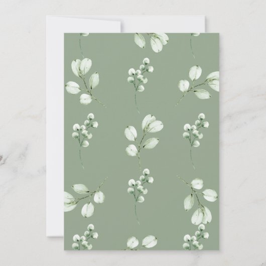 Moderne Elegante Grüne Hochzeitsfeiern Einladung (Rückseite)