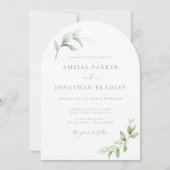 Moderne Elegante Grüne Hochzeitsfeiern Einladung (Vorderseite)