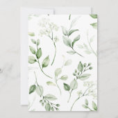 Moderne Elegante Grüne Hochzeitsfeiern Einladung (Rückseite)
