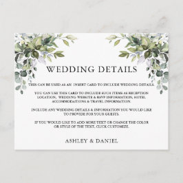 Moderne Elegante Grüne Hochzeitskarte Postkarte