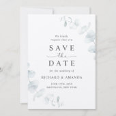 Moderne Elegante Grüne Minimalistische Hochzeit Save The Date (Vorderseite)