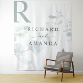 Moderne Elegante Grüne Minimalistische Hochzeit Wandteppich (Beispiel)