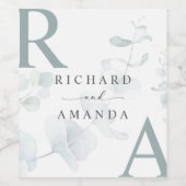 Moderne Elegante Grüne Minimalistische Hochzeit Weinetikett (Einzelnes Label)