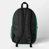 Moderne elegante grüne Monogram Bedruckter Rucksack (Rückseite)