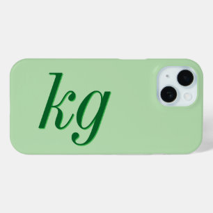 Moderne elegante grüne Monogramm-Initialen Case-Mate iPhone Hülle