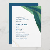 Moderne, elegante grüne Probe und Marine laden ein Einladung (Vorne/Hinten)