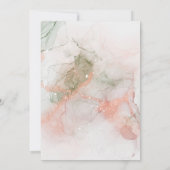 Moderne elegante grüne Rosa Boho Agate Babydusche Einladung (Rückseite)