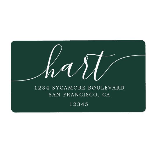 Moderne elegante grüne Script-Rücksendeadresse (Vorne)