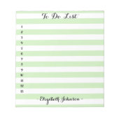 Moderne, elegante, grüne Streifen für die Arbeit Notizblock (Vorderseite)