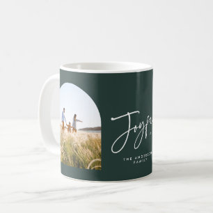 Moderne elegante grüne Typografie froh Weihnachte Kaffeetasse