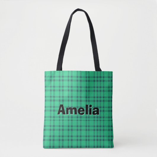 Moderne elegante grüne Überprüfung Tasche (Vorderseite)