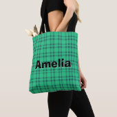 Moderne elegante grüne Überprüfung Tasche (Von Nahem)
