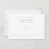 Moderne Elegante Grüne Weinroute Mendrisiotto RSVP Karte (Rückseite)