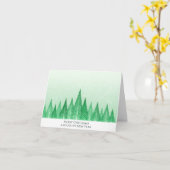 Moderne elegante grüne Winterbäume Weihnachtskarte Karte (Gelbe Blume)