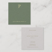 Moderne elegante grünes quadratische visitenkarte (Vorne/Hinten)