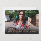 Moderne Elegante Grünflächen Foto Abschluss Einladung (Rückseite)