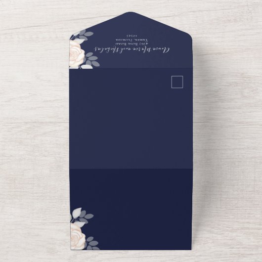 Moderne Elegante Grünpflanzen Wasserfarbe QR Code All In One Einladung (Außenbereich)