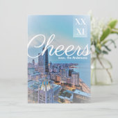 Moderne elegante Grußkarte von Chicago City Skylin Karte (Stehend Vorderseite)