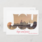 Moderne elegante Grußkarte von Chicago City Skylin Postkarte (Vorne/Hinten)