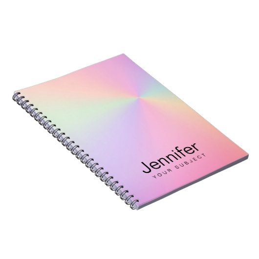 Moderne elegante gürtelförmige bunte holografische notizblock (Rechte Seite)