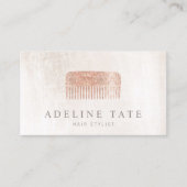 Moderne Elegante Haar Stylist Rose Gold Sequin Com Visitenkarte (Vorderseite)