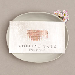 Moderne Elegante Haar Stylist Rose Gold Sequin Com Visitenkarte