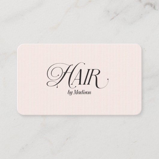 Moderne Elegante Haare Stilfserin Weiß Rosa Visitenkarte (Vorderseite)