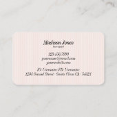 Moderne Elegante Haare Stilfserin Weiß Rosa Visitenkarte (Rückseite)