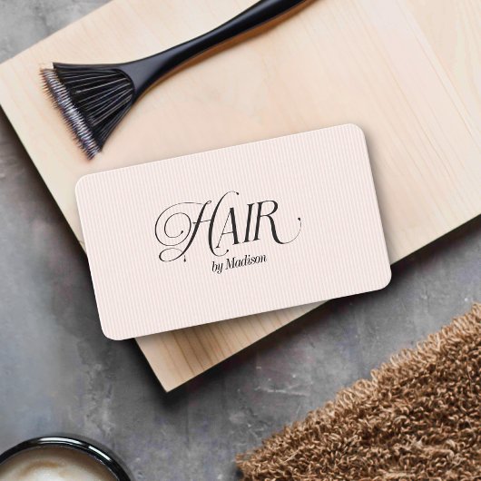 Moderne Elegante Haare Stilfserin Weiß Rosa Visitenkarte