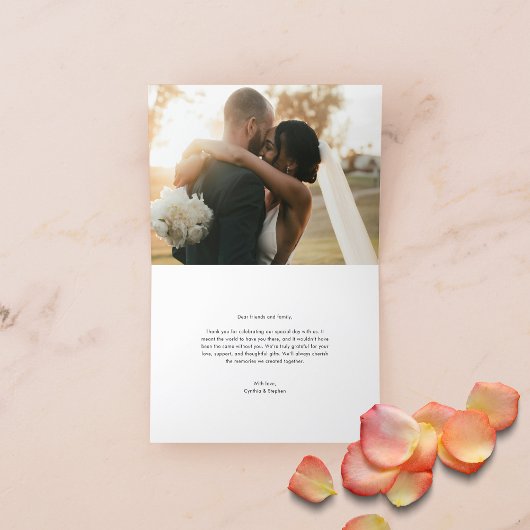 Moderne, elegante, handgeschriebene 2 Fotos Hochze Dankeskarte