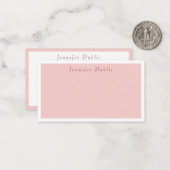 Moderne elegante, handgeschriebene Blush Pink-Vorl Mitteilungskarte (Vorderseite/Rückseite Beispiel)