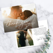 Moderne, elegante, handgeschriebene Fotos Dankeskarte