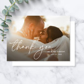 Moderne, elegante, handgeschriebene Fotos Dankeskarte