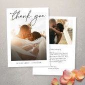 Moderne, elegante, handgeschriebene Hochzeit von F Dankeskarte