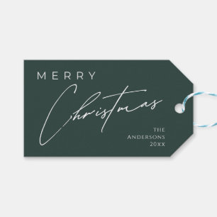 Moderne elegante handgeschriebene Schrift grünes W Geschenkanhänger
