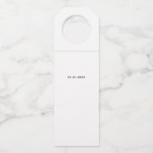 Moderne, elegante, handgeschriebene Skriptbenutzer Flaschenanhänger (Rückseite)