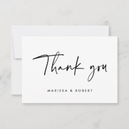 Moderne, elegante, handgeschriebene Skripthochzeit Dankeskarte